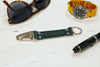 Keychain Made From Genuine Horween Green Shell Cordovan Leather and Black Polished Hardware by DaLuca Straps.