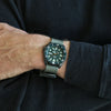 Grey Ballistic Nylon Military Single Piece Watch Band On A PVD Buckle By DaLuca Straps.