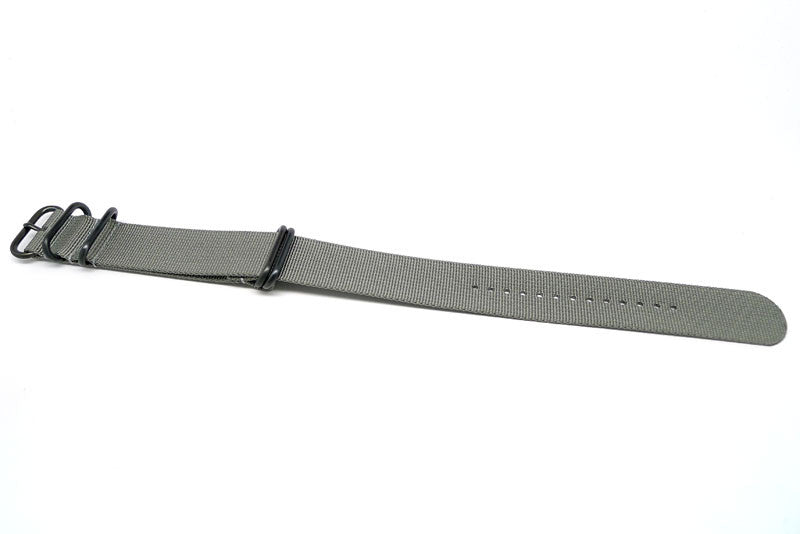 Grey Ballistic Nylon Military Watch Strap With A PVD Buckle By DaLuca Straps.