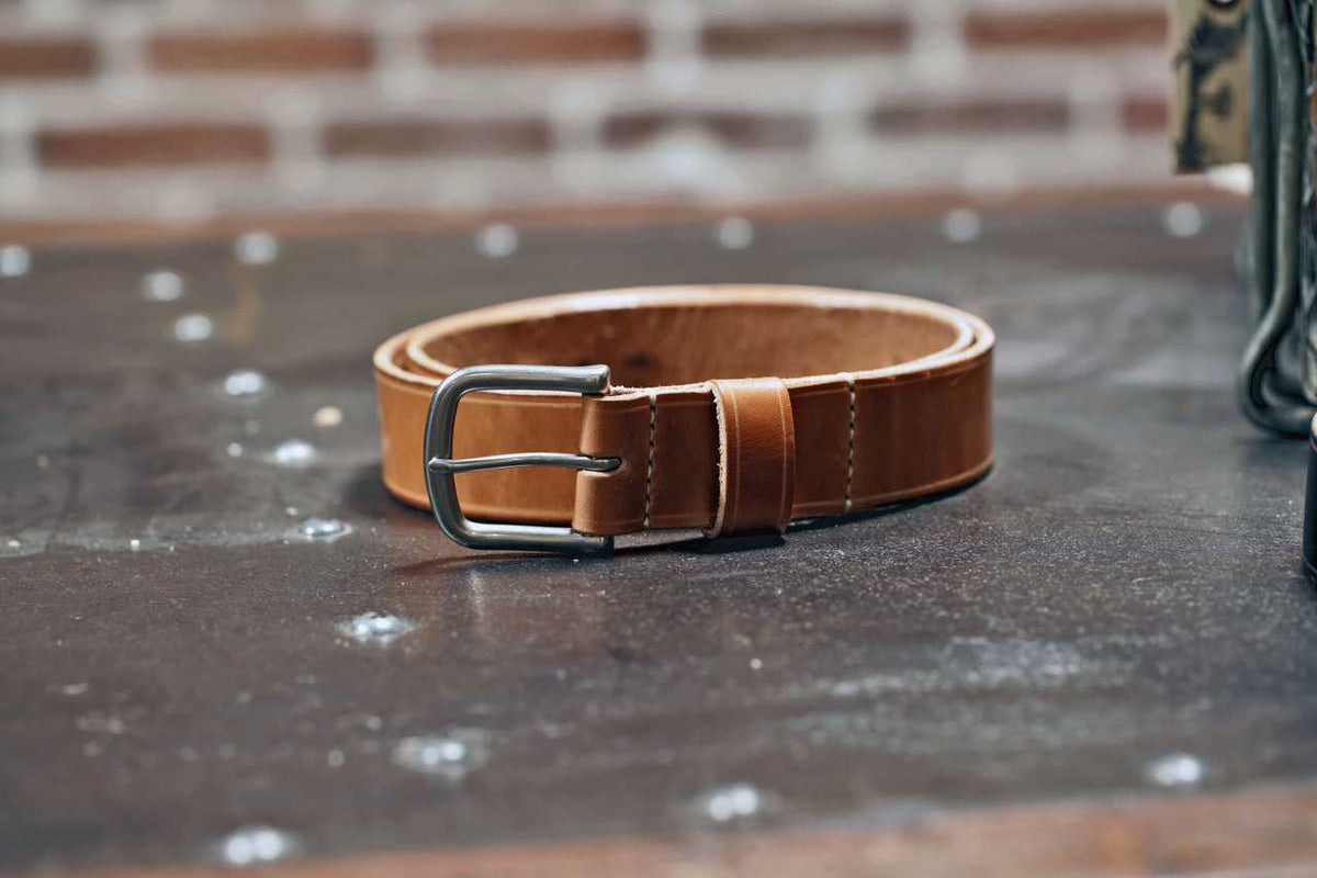 Super Strong Genuine Wickett And Craig Natural Leather Belt That Is Handmade In USA by DaLuca Straps.