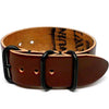 Our Military Single Piece Watch Strap Made From Horween Shell Cordovan Color 4 Leather and PVD Buckle By DaLuca Straps.