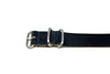 Military Single Piece Watch Strap Shell Cordovan Navy Matte Side By DaLuca Straps.