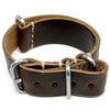 Leather Military Watch Strap Horween Brown Chromexcel Matte By DaLuca Straps.