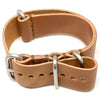 Shell Cordovan Leather Watch Strap In Natural Matte Silver Buckle By DaLuca Straps.