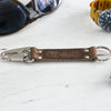 Close View Of Our Keychain Made From Genuine Horween Natural Chromexcel Leather and Polished Hardware by DaLuca Straps.