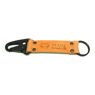 Handmade Keychain Made From Genuine Horween Natural Essex Leather and PVD Hardware by DaLuca Straps.