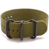 Olive Ballistic Nylon Military Single Piece Strap On A PVD Buckle By DaLuca Straps.