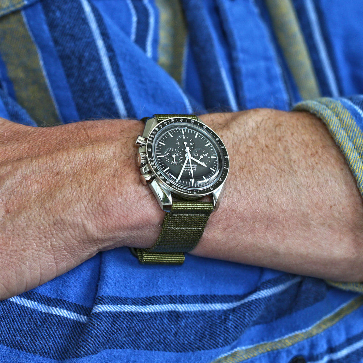 Olive Two Piece Ballistic Nylon Military Strap PVD By DaLuca Straps.