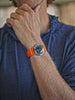 Braided Nylon Perlon Watch Strap Orange PVD Buckle By DaLuca Straps.