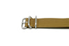 Sand Ballistic Nylon Military Watch Strap With A Matte Silver Buckle By DaLuca Straps.