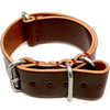 Horween Shell Cordovan Leather Watch Strap In Color 4 Matte Silver Buckle By DaLuca Straps.