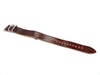 Horween Shell Cordovan Leather Watch Strap In Color 8 Matte Silver Buckle By DaLuca Straps.