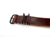 Richly Colored Horween Shell Cordovan Leather Watch Strap In Color 8 With PVD A Buckle By DaLuca Straps.