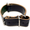 Horween Shell Cordovan Leather Watch Strap In Navy Blue Matte Silver Buckle By DaLuca Straps.