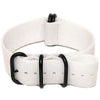 White Ballistic Nylon Military Watch Strap With A PVD Buckle By DaLuca Straps.
